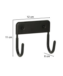 Hanger hook double metal load capacity 15kg black
