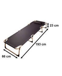 Folding tourist field bed canada grey