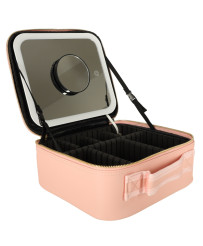 Cosmetics organizer with mirrors pink
