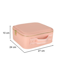 Cosmetics organizer with mirrors pink