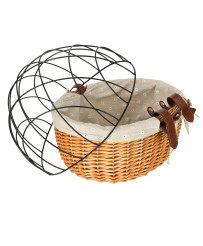 Rattan bicycle basket with metal frame