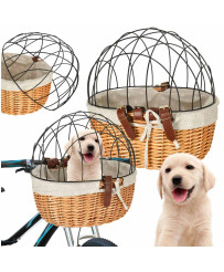 Rattan bicycle basket with metal frame