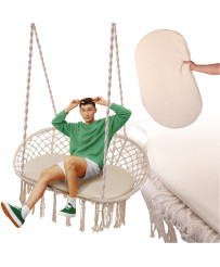 Double stork's nest with tassels beige