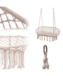 Double stork's nest with tassels beige