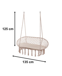 Double stork's nest with tassels beige