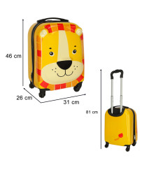 Children's travel suitcase on wheels lion