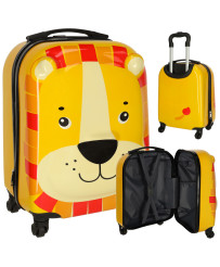 Children's travel suitcase on wheels lion