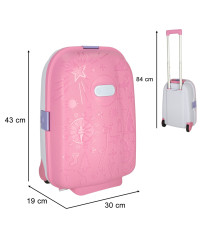 Children's travel suitcase on wheels pink