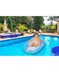 BESTWAY 34037 Inflatable swimming mattress children's pontoon boat mattress blue