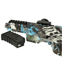 Water rifle blue gel ball gun USB battery power 550pcs. 7-8mm