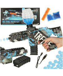 Water rifle blue gel ball gun USB battery power 550pcs. 7-8mm