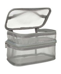 Cosmetic travel organizer folding piled organizer for storing cosmetics accessories gray