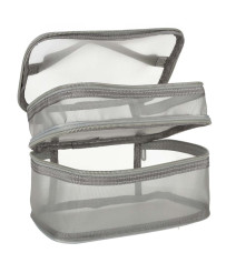 Cosmetic travel organizer folding piled organizer for storing cosmetics accessories gray