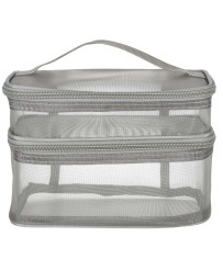 Cosmetic travel organizer folding piled organizer for storing cosmetics accessories gray
