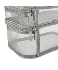 Cosmetic travel organizer folding piled organizer for storing cosmetics accessories gray