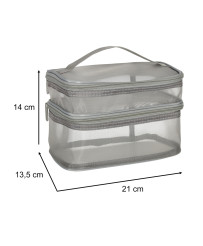 Cosmetic travel organizer folding piled organizer for storing cosmetics accessories gray