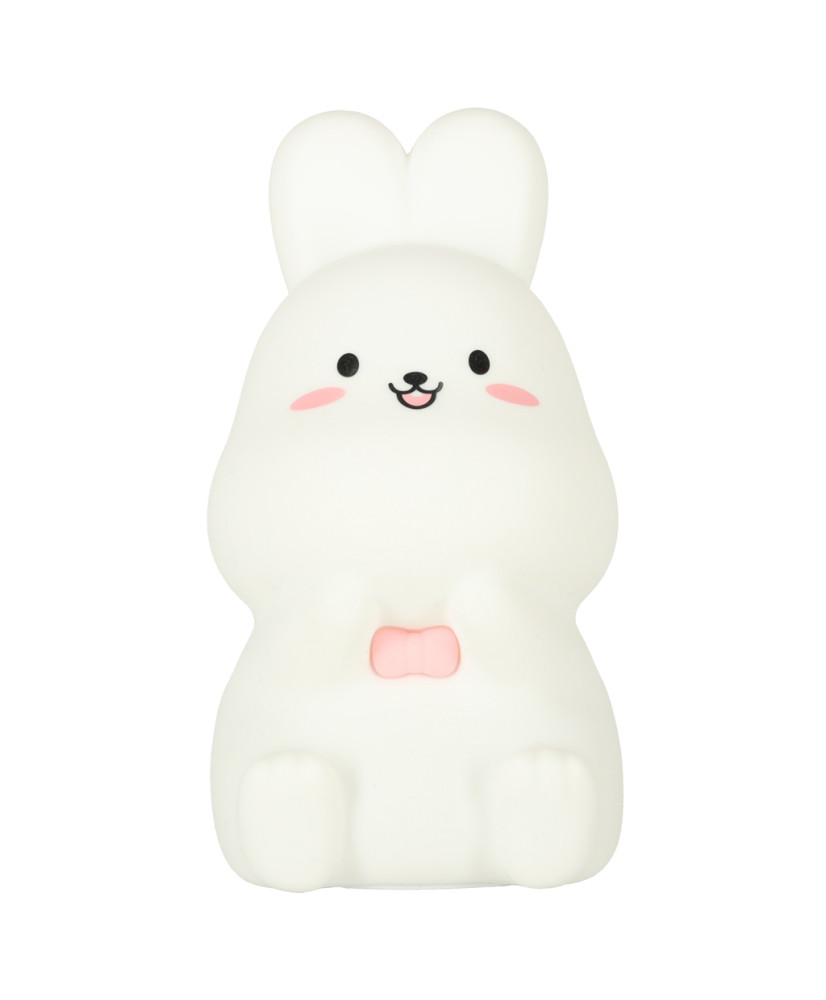 Children's silicone LED night light white with pink bunny