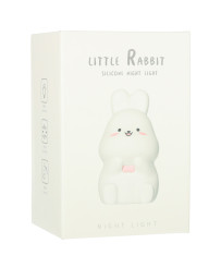 Children's silicone LED night light white with pink bunny