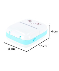 Mini thermal label photo printer + USB cable cat blue