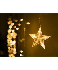 LED star curtain lights 2.5m 138LED warm white