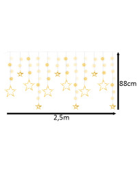 LED star curtain lights 2.5m 138LED warm white