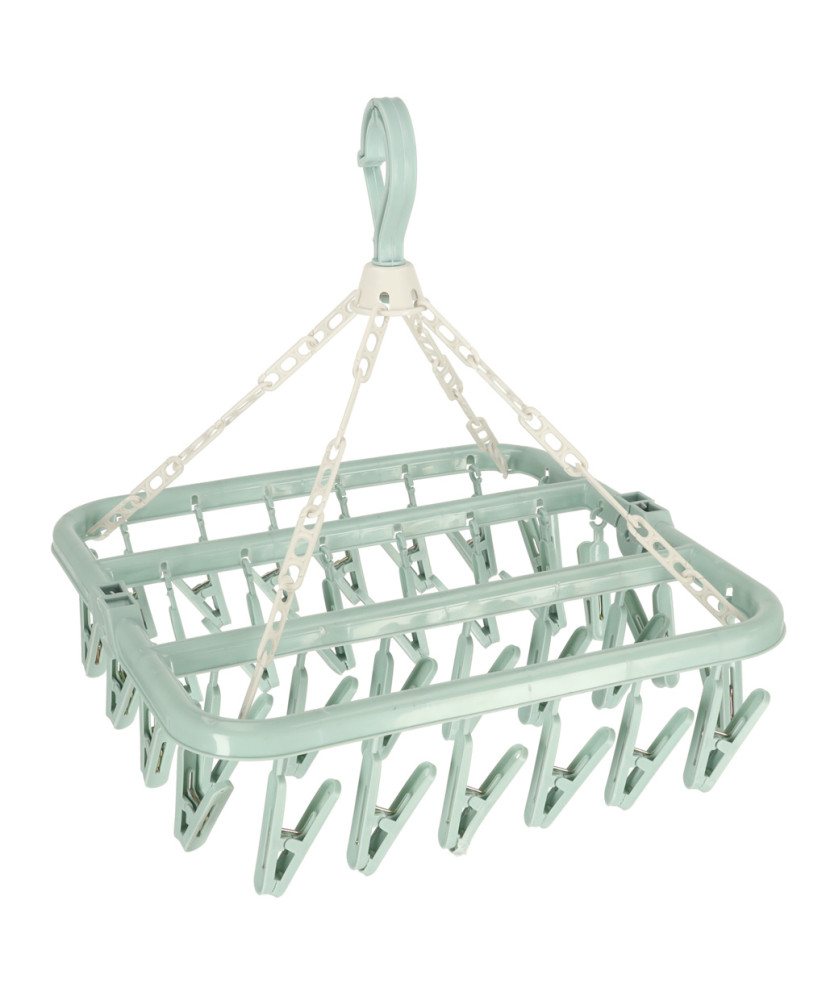 Laundry dryer hanger for socks underwear 32 buckles blue