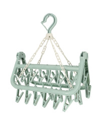 Laundry dryer hanger for socks underwear 32 buckles blue