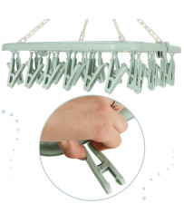 Laundry dryer hanger for socks underwear 32 buckles blue