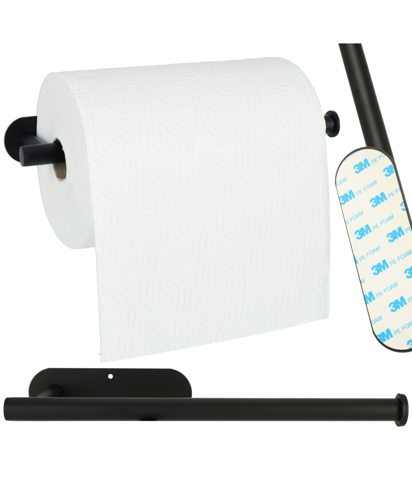 Toilet paper towel holder black