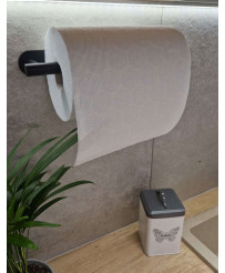 Toilet paper towel holder black