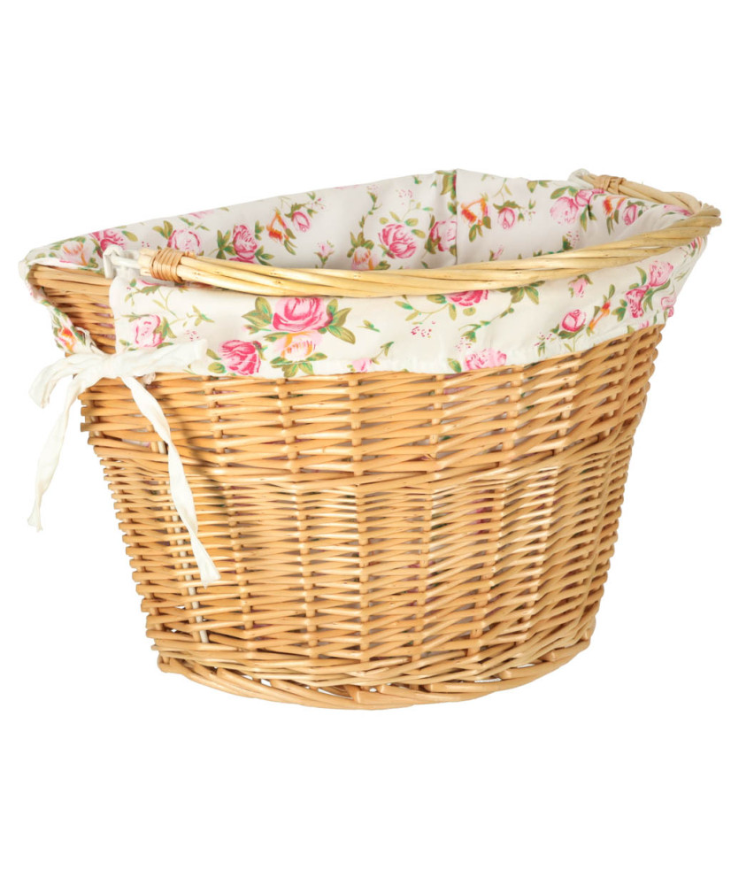 Wicker basket for bicycle front basket woven flower insert