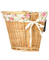 Wicker basket for bicycle front basket woven flower insert