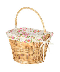 Wicker basket for bicycle front basket woven flower insert