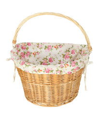 Wicker basket for bicycle front basket woven flower insert