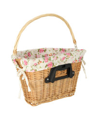 Wicker basket for bicycle front basket woven flower insert