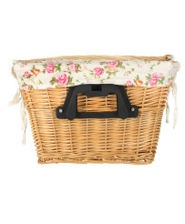Wicker basket for bicycle front basket woven flower insert