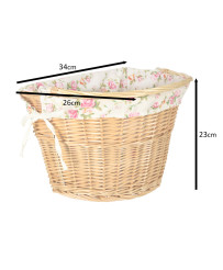 Wicker basket for bicycle front basket woven flower insert