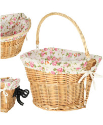 Wicker basket for bicycle front basket woven flower insert