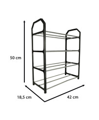 Shoe rack shelf rack 4 levels black