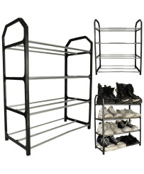Shoe rack shelf rack 4 levels black