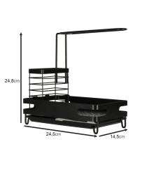 Kitchen organizer for sink kitchen utensil shelf black