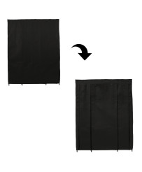 Textile closet fabric folding closet for clothes XXL black