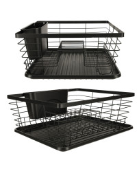 Dish drying rack dish drainer cutlery tray black
