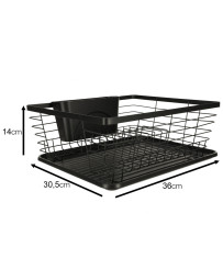 Dish drying rack dish drainer cutlery tray black