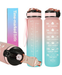 Water bottle bidon 1l pink and blue