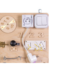 Wooden manipulative board pink clock 75x50cm