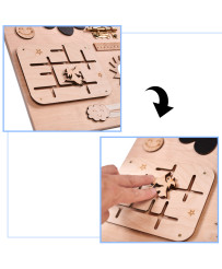 Wooden manipulative board pink clock 75x50cm