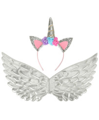 Unicorn costume skirt headband silver