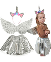 Unicorn costume skirt headband silver