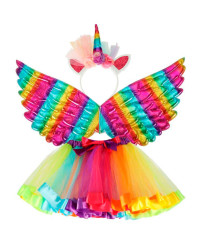 Unicorn costume skirt headband wings